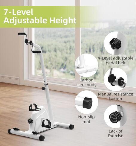 جهاز تمرين دواسة 2 في 1 للذراعين والساقين - دراجة مقاومة قابلة للتعديل للجلوس لكبار السن، والتعافي من السكتة الدماغية والعلاج الطبيعي - بائع متجول للركبة محمول تحت المكتب لإعادة التأهيل المنزلي in Kuwait