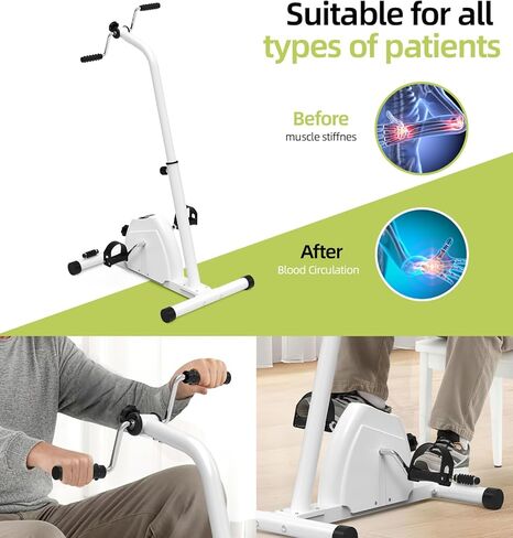 جهاز تمرين دواسة 2 في 1 للذراعين والساقين - دراجة مقاومة قابلة للتعديل للجلوس لكبار السن، والتعافي من السكتة الدماغية والعلاج الطبيعي - بائع متجول للركبة محمول تحت المكتب لإعادة التأهيل المنزلي in Kuwait