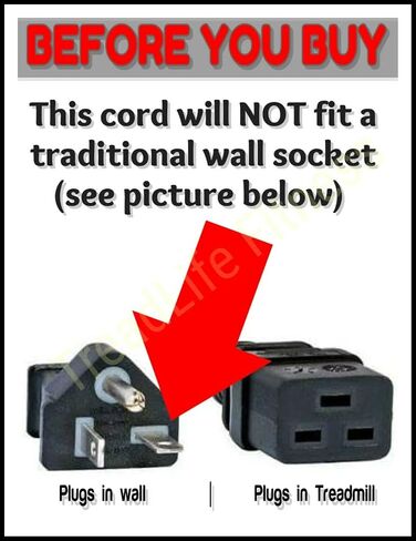 سلك طاقة جهاز المشي - درجة تجارية 20 أمبير - متوافق مع أجهزة المشي التجارية ماتريكس (شديدة التحمل) in Kuwait