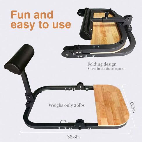 آلة دفع الورك لمعدات تمرين الغلوت عالية المقاومة، آلة الغلوت المنزلية في صالة الألعاب الرياضية، مقعد دفع الورك يأتي مع 50 و100 و150 رطلاً من المقاومة in Kuwait