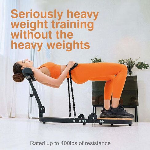 آلة دفع الورك لمعدات تمرين الغلوت عالية المقاومة، آلة الغلوت المنزلية في صالة الألعاب الرياضية، مقعد دفع الورك يأتي مع 50 و100 و150 رطلاً من المقاومة in Kuwait