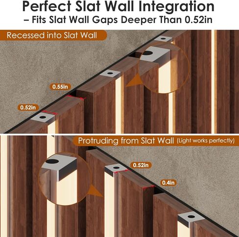 LED Recessed Lighting Kit for Wall Panels - GloryAir 6pcs Adhesive Wall Strip Lights for Interior Wall Decor, 3000K Touchable Switch Lamp for Wood Slat, Wall Accent Acoustic Panels, Kitchen Home stair in Saudi Arabia