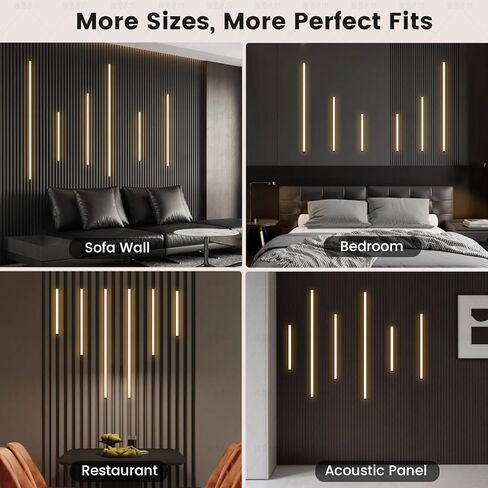 LED Recessed Lighting Kit for Wall Panels - GloryAir 6pcs Adhesive Wall Strip Lights for Interior Wall Decor, 3000K Touchable Switch Lamp for Wood Slat, Wall Accent Acoustic Panels, Kitchen Home stair in Saudi Arabia
