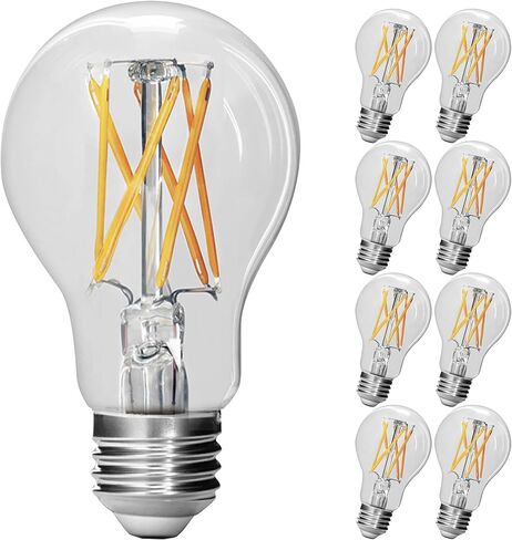 لمبة إضاءة LED كهربائية A19 من Feit، ما يعادل 75 وات، 2700 كلفن أبيض ناعم، قابلة للتعتيم، 1100 لومن، 12 وات، قاعدة E26، 90+ CRI، مصابيح إضاءة LED للأغراض العامة، عمر 17,000 ساعة، A1975/927CA/FIL/4/GB، 4 عبوات in Saudi Arabia