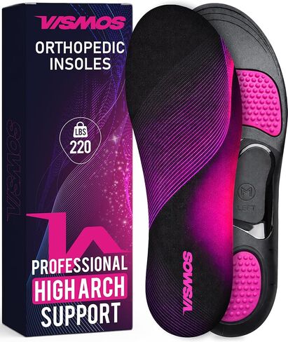 Premium High Arch Support Inserts Women – Plantar Fasciitis Relief – Pink Orthopedic Insoles for Women, 220+ Lbs – for Flat Feet & Anti Fatigue M Size in Saudi Arabia