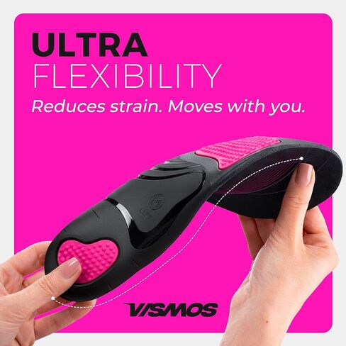 Premium High Arch Support Inserts Women – Plantar Fasciitis Relief – Pink Orthopedic Insoles for Women, 220+ Lbs – for Flat Feet & Anti Fatigue M Size in Saudi Arabia