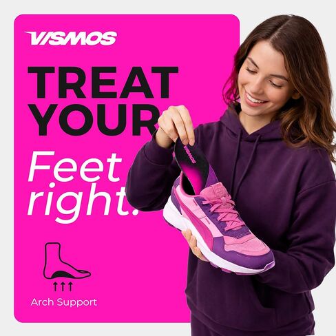 Premium High Arch Support Inserts Women – Plantar Fasciitis Relief – Pink Orthopedic Insoles for Women, 220+ Lbs – for Flat Feet & Anti Fatigue M Size in Saudi Arabia