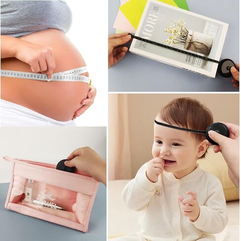 GDMINLO 4 حزمة شريط قياس شريط قياس قابل للسحب لنسيج الجسم خياطة خياط قياسات فقدان الوزن 60 بوصة وردي ناعم وأبيض وقابل للسحب شريط قياس مزدوج الجوانب باللونين الأسود والوردي in Kuwait