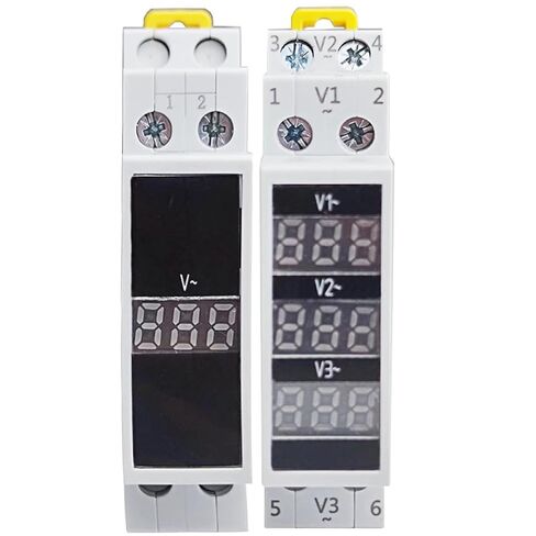 1pc Din Rail Voltage Meter AC 80-500V Single Three Phase Modular Voltmeter Indicator LED Digital Display Detector NV-1P NV-3P(NV-1P) in Saudi Arabia