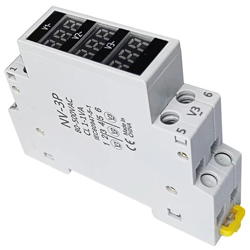 1pc Din Rail Voltage Meter AC 80-500V Single Three Phase Modular Voltmeter Indicator LED Digital Display Detector NV-1P NV-3P(NV-1P) in Saudi Arabia