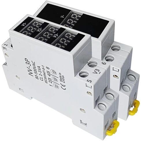 1pc Din Rail Voltage Meter AC 80-500V Single Three Phase Modular Voltmeter Indicator LED Digital Display Detector NV-1P NV-3P(NV-1P) in Saudi Arabia