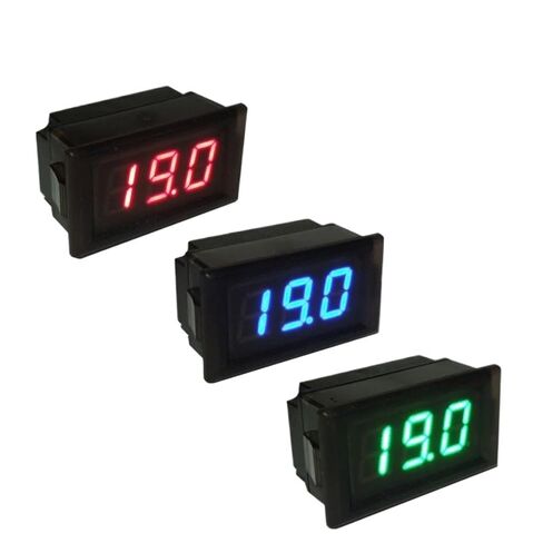 1 قطعة YB28-W LED رقمي مقاوم للماء الفولتميتر عرض 2.5 فولت إلى 30 فولت كهربائي سلكين لوحة الجهد متر 12 فولت دراجة نارية سيارة (أزرق، DC14-600V) in Saudi Arabia