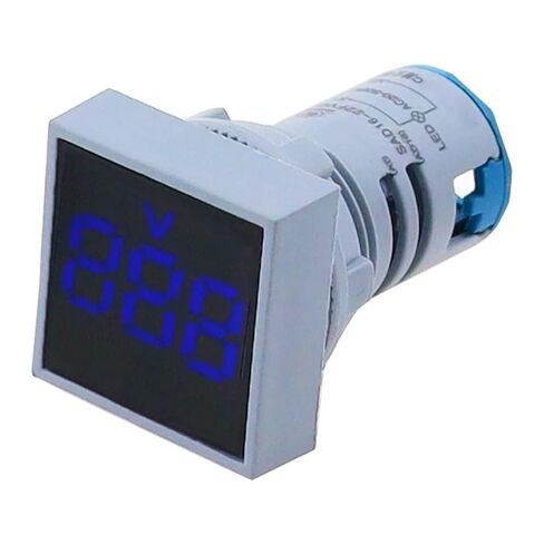 1 قطعة صغيرة 22 مللي متر التيار المتناوب 60-500 فولت الفولتميتر لوحة مربعة LED الجهد الرقمي متر مؤشر ضوء تستر أحمر أزرق أصفر أخضر أبيض (أزرق) in Kuwait