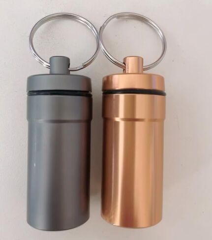 عبوتين من حاوية حبوب منع الحمل المصنوعة من الألومنيوم المقاومة للماء، حامل زجاجة نيترو EFFIET حامل حبوب دواء النتروجليسرين، حامل حبوب منع الحمل في حالات الطوارئ لموزع منظم الأدوية (ذهبي وردي مطفي) in Kuwait