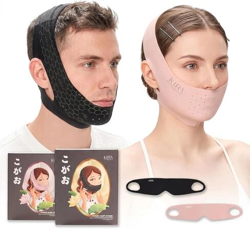 Chin Strap for Sleeping & Anti Snoring–Premium Far Infrared Fabric Double Chin Reducer, Chin Strap for CPAP Users, Jawline Shaper, CPAP Chin Strap to Keep Mouth Closed, Face Lift, V-Line Lifting Mask in Saudi Arabia