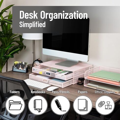 منظم سطح المكتب واللوازم المكتبية من مايند ريدر، ملف عمودي، تخزين، مكتب، شبكة معدنية، 12.5 بوصة طول × 9 بوصة عرض × 7.25 بوصة ارتفاع، أسود in Kuwait