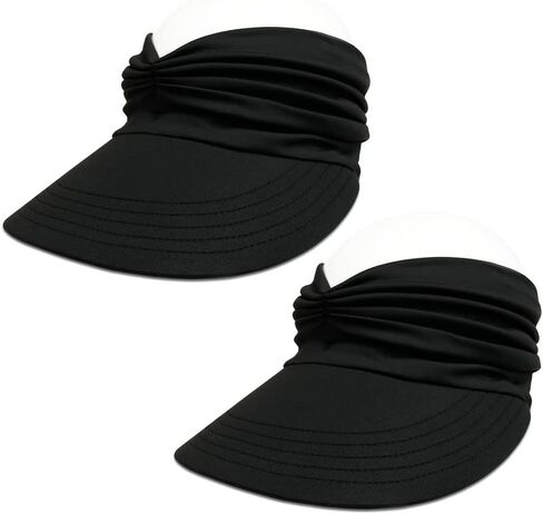 Sun Hat Women Sun Beach Visor Cap UV Protection with Wide Brim for Sports Beach Golf Hiking in Kuwait