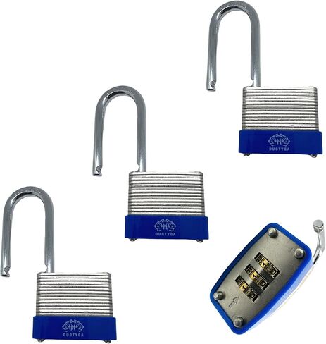 Laminated Combination Padlock, 3 Digit Combination Lock, 1-9/16"(40mm) Wide, Long Shackle Heavy Duty Padlocks for Gates, Toolbox, Case, Gym Locker, Sheds and Fences, Pack of 3 in Saudi Arabia