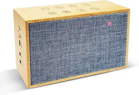 جهاز صوت النوم الخشبي الأبيض من ليكسنيك مع مكبرات صوت ستيريو مزدوجة، بطارية قابلة لإعادة الشحن 24 ساعة، 37 ضوضاء بيضاء فريدة غير متكررة وأصوات طبيعية للبالغين in Kuwait