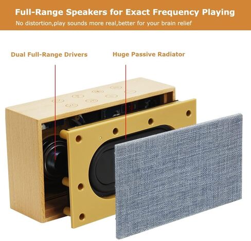 جهاز صوت النوم الخشبي الأبيض من ليكسنيك مع مكبرات صوت ستيريو مزدوجة، بطارية قابلة لإعادة الشحن 24 ساعة، 37 ضوضاء بيضاء فريدة غير متكررة وأصوات طبيعية للبالغين in Kuwait