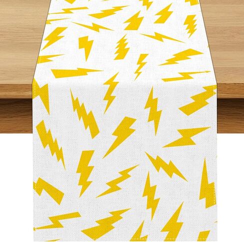 Lightning Bolt Table Runner Cartoon Themed Birthday Party Decoration Baby Showers Dining Room Home Kitchen Table Decor in Saudi Arabia