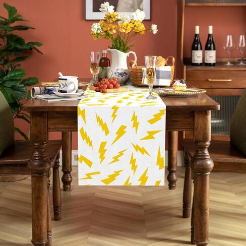 Lightning Bolt Table Runner Cartoon Themed Birthday Party Decoration Baby Showers Dining Room Home Kitchen Table Decor in Saudi Arabia