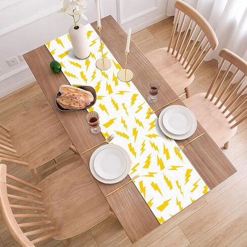 Lightning Bolt Table Runner Cartoon Themed Birthday Party Decoration Baby Showers Dining Room Home Kitchen Table Decor in Saudi Arabia