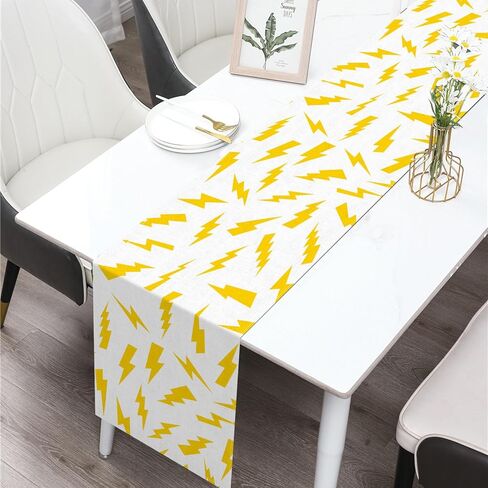 Lightning Bolt Table Runner Cartoon Themed Birthday Party Decoration Baby Showers Dining Room Home Kitchen Table Decor in Saudi Arabia