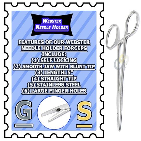 Webster Surgi Needle Holder 5 Inch Smooth Jaws Stainless by G.S Online Store in Saudi Arabia