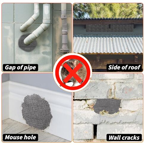 التحكم في الفئران من الصوف الفولاذي، 6 عبوات من الصوف الفولاذي مقاس 3.2 بوصة × 60 قدمًا #00 من الصوف الفولاذي وحزمة واحدة من شبكة سلكية مقاس 5 بوصة × 30 قدمًا، صوف من الفولاذ المقاوم للصدأ الناعم يبقي الماوس بعيدًا عن الثقوب والحواجز وحشو الفجوات لخط أناب in Kuwait