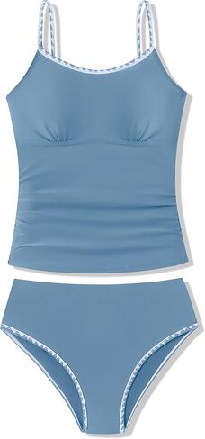 الفتيات ملابس السباحة انقطاع ثوب السباحة قطعتين المايوه للفتيات في سن المراهقة Tankini ملابس السباحة مجموعة عالية الخصر 11-15 سنة in Kuwait