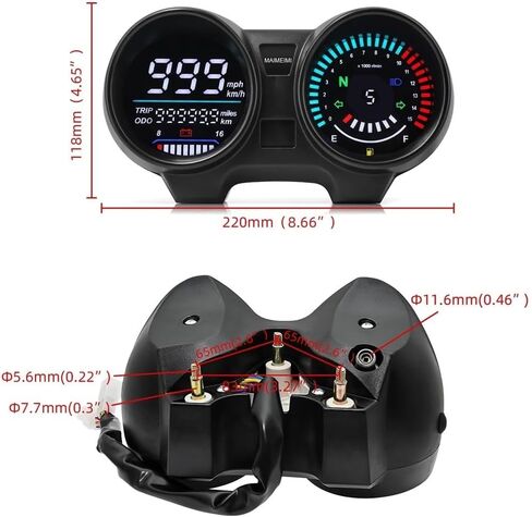 Motorcycle Odometer Digital for TITAN150 CG150 Fan150 Tachometer Digital Dashboard LED Electronics Motorcycle RPM Meter Accessories in Saudi Arabia