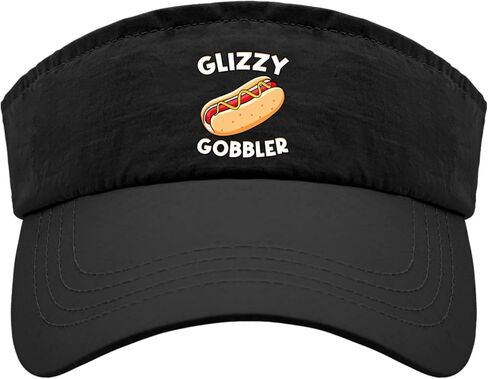 Funny hot Dog glizzy Gobble Caps Visors for Men Sun Visors Packable Sun Visor Hats, One Size-Medium, Allblack in Saudi Arabia