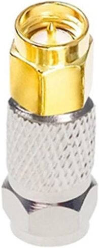 F Type Male Plug to S M A Male Plug Straight RF Coaxial Adapter F Connector to S M A Convertor Gold 1Pcs(2pcs) in Saudi Arabia