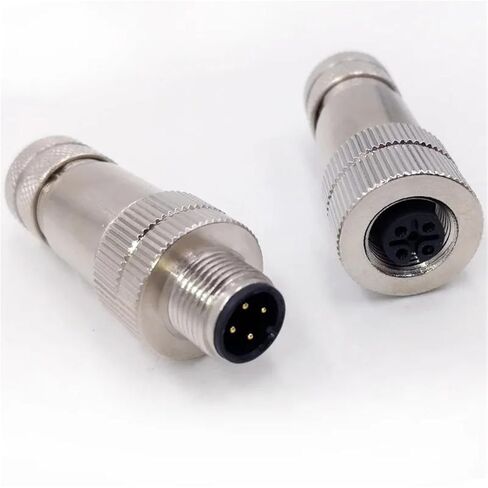 M12 Sensor Connector Matel Signal Shielding Male Female Screw Threaded 4 5 8 Pin 1Pcs(Straight,Female Insert,5P) in Saudi Arabia
