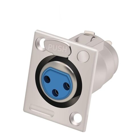 3 Pin X L R Square Panel Mount Push-Type 3 Poles Female Jack Socket Chassis Wire Connector 10Pcs in Saudi Arabia