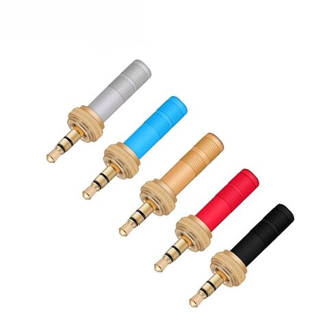 10Pcs Mini Jack 3.5 Mm 3 Pole Stereo Jack Plug Screw Lock Soldering Audio 3 Pin 3.5mm Connector for DIY Stereo Headset Earphone(Blue) in Saudi Arabia
