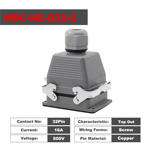Connectors HDC-HE-032-1/2 F/M 32pin 16A Industrial Rectangular Connector Screw Connection 1Pcs(HDC-HE-032-2) in Saudi Arabia