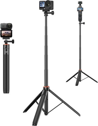 53.5 "Osmo Action 5 Pro Selfie Stick Tripod for DJI Action 4/3 ، OSMO 360 - قابلة للتمديد سفر مدونة مدونة DJI Osmo Action 5 Pro/4/3 ، DJI Osmo 360 ، DJI Osmo Pocket 3 - Osmo Action Accessories in Kuwait