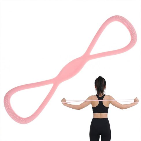 Figure 8 Resistance Band, Arm Resistance Bands with No-silp Handles for Shoulder, Back and Arm Workout, Silicone Pull Rope for Women and Men,Yoga Pilates Home Fitness Equipment(15 lbs) in Saudi Arabia