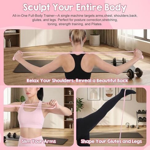 Figure 8 Resistance Band, Arm Resistance Bands with No-silp Handles for Shoulder, Back and Arm Workout, Silicone Pull Rope for Women and Men,Yoga Pilates Home Fitness Equipment(15 lbs) in Saudi Arabia
