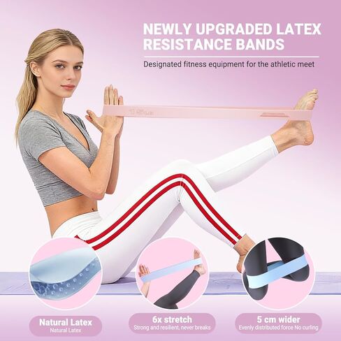 Resistance Bands for Working Out - 2/3/4 Pack Elastic Loop Exercise Band Set 15 25 35 50 lbs, Strength Training Stretching Home Gym Workout Bands for Pilates Yoga Leg Glute Arm Workout for Women Men in Saudi Arabia