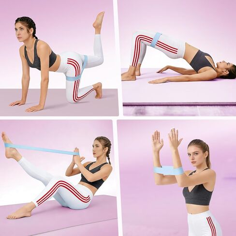 Resistance Bands for Working Out - 2/3/4 Pack Elastic Loop Exercise Band Set 15 25 35 50 lbs, Strength Training Stretching Home Gym Workout Bands for Pilates Yoga Leg Glute Arm Workout for Women Men in Saudi Arabia