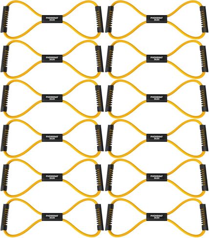 12 Pack Figure 8 Resistance Bands Set - Exercise Bands for Back, Arms, Shoulders & Legs - Ideal for Stretching, Physical Therapy, Yoga, Pilates - Home Gym Equipment for Women & Men in Saudi Arabia
