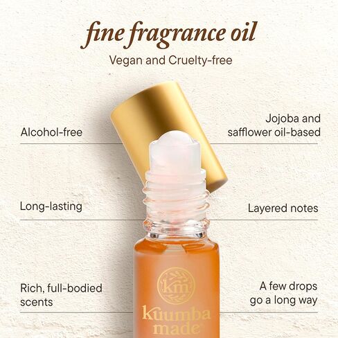 زيت عطر كومبا المصنوع من العنبر التونسي، أسطوانة عطر زيتية معطرة تدوم طويلاً، نباتي، خالي من الكحول، 0.15 أونصة سائلة in Kuwait