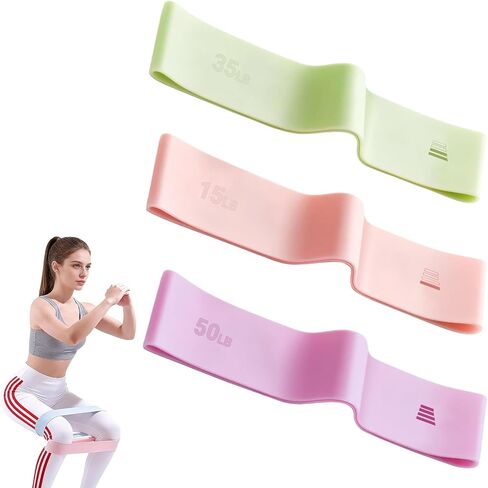 Resistance Bands for Working Out - 2/3/4 Pack Elastic Loop Exercise Band Set 15 25 35 50 lbs, Strength Training Stretching Home Gym Workout Bands for Pilates Yoga Leg Glute Arm Workout for Women Men in Saudi Arabia