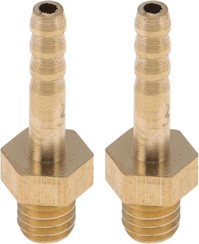 Brass Hose Barb Fittings 3mm(1/8") M5x0.8 Male Thread Straight Barb Connector for Air Water Oil Gas Fuel 2 Pcs Gold Tone in Saudi Arabia