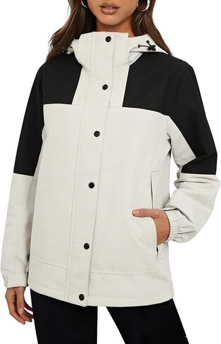 Rain Jacket for Women Waterproof Hooded Raincoat with Pockets Packable Windbreaker for Hiking Travel in Saudi Arabia