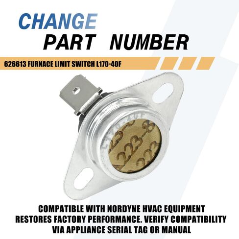 2-Pack 626613 Furnace Limit Switch L170-40F Compatible with Nordyne Miller Replaces 626613R 626562 626562R in Saudi Arabia