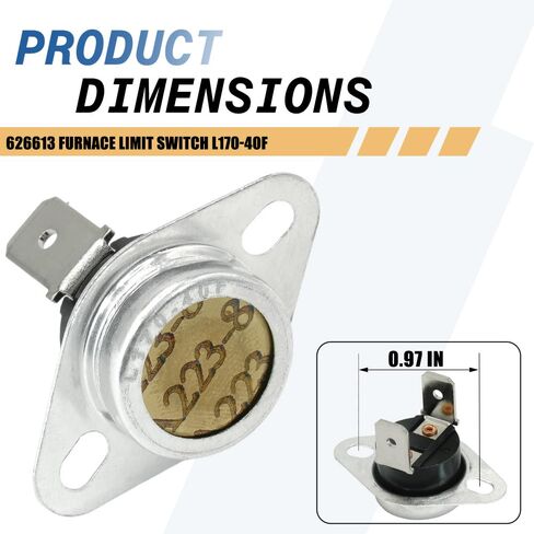 2-Pack 626613 Furnace Limit Switch L170-40F Compatible with Nordyne Miller Replaces 626613R 626562 626562R in Saudi Arabia